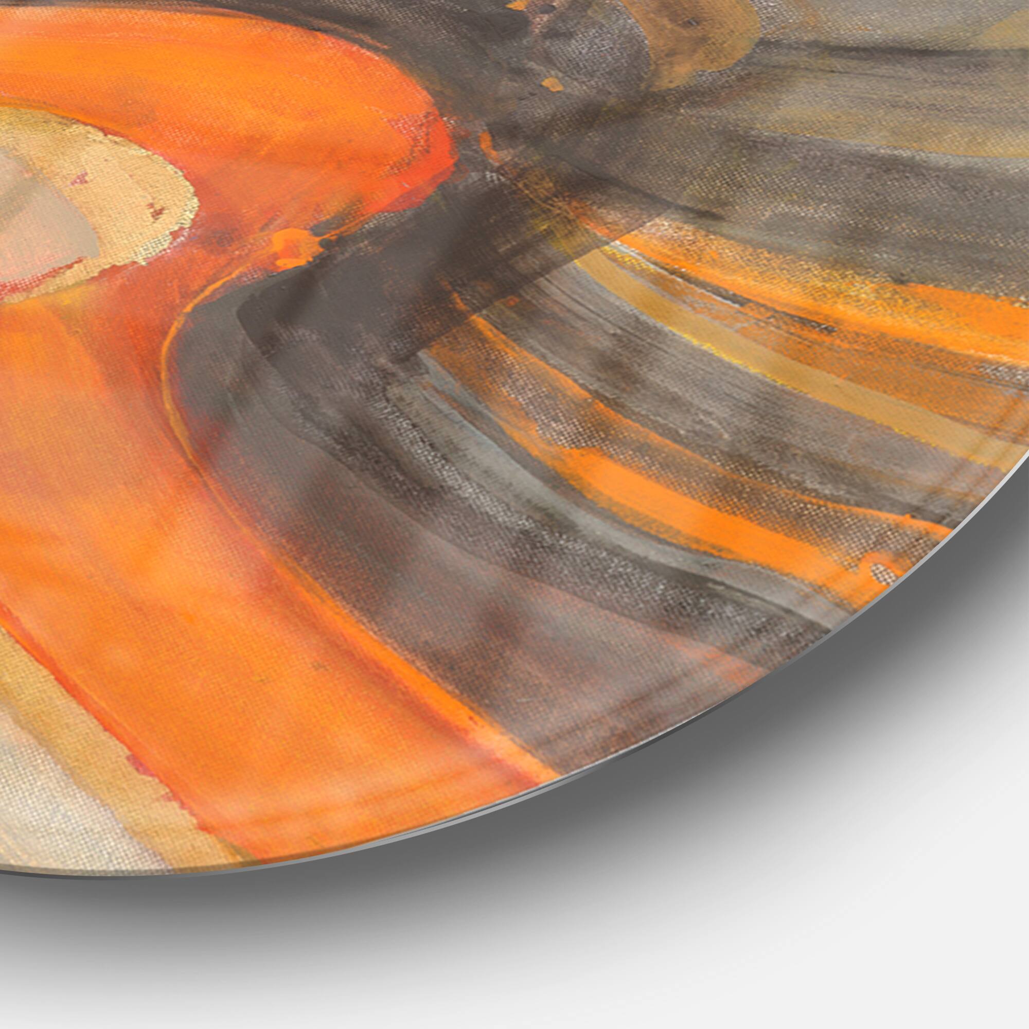 Designart - Abstract Gilded Orange Waves